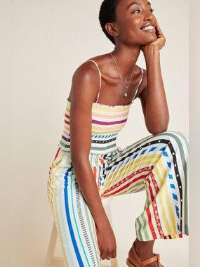 NWT FArm Rio x Anthropologie Ellie Smocked Jumpsuit